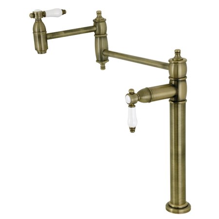 KINGSTON BRASS Deck Mount Pot Filler, Antique Brass KS3703BPL